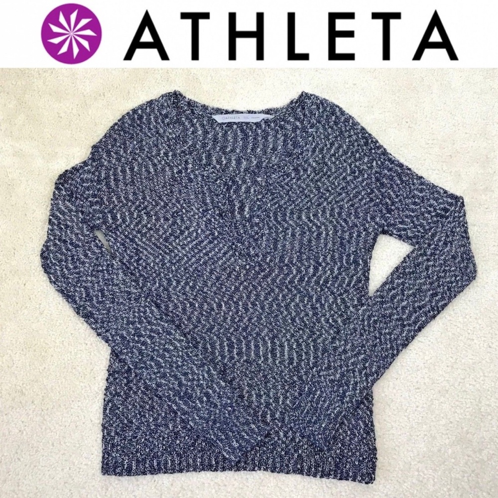 Athleta Speckled Weekend Pullover Sweater Top - Picture 1 of 8